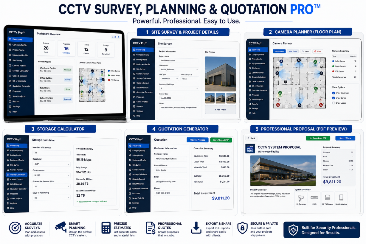 CCTV Survey Planning and Quotation Pro Software Preview