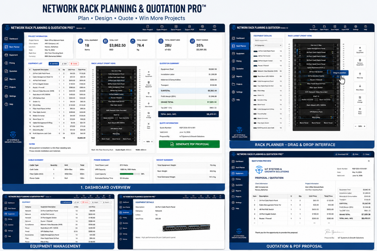 Network Rack Planning & Quotation Pro Software Preview