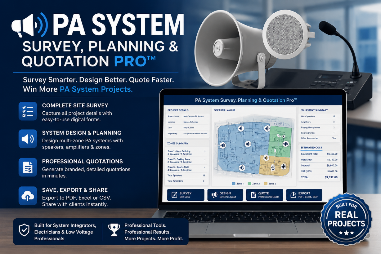 PA System Survey, Planning & Quotation Pro