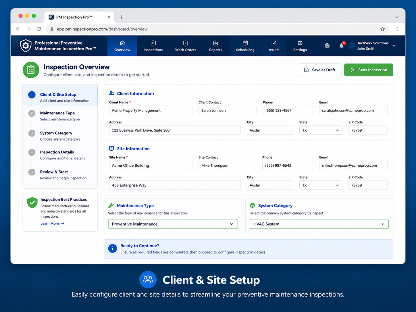 Client and Site Setup
