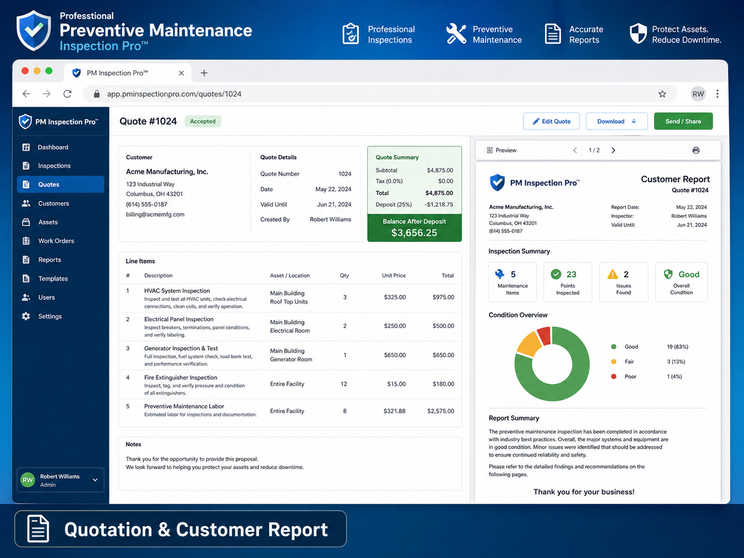 Quotation and Customer Report