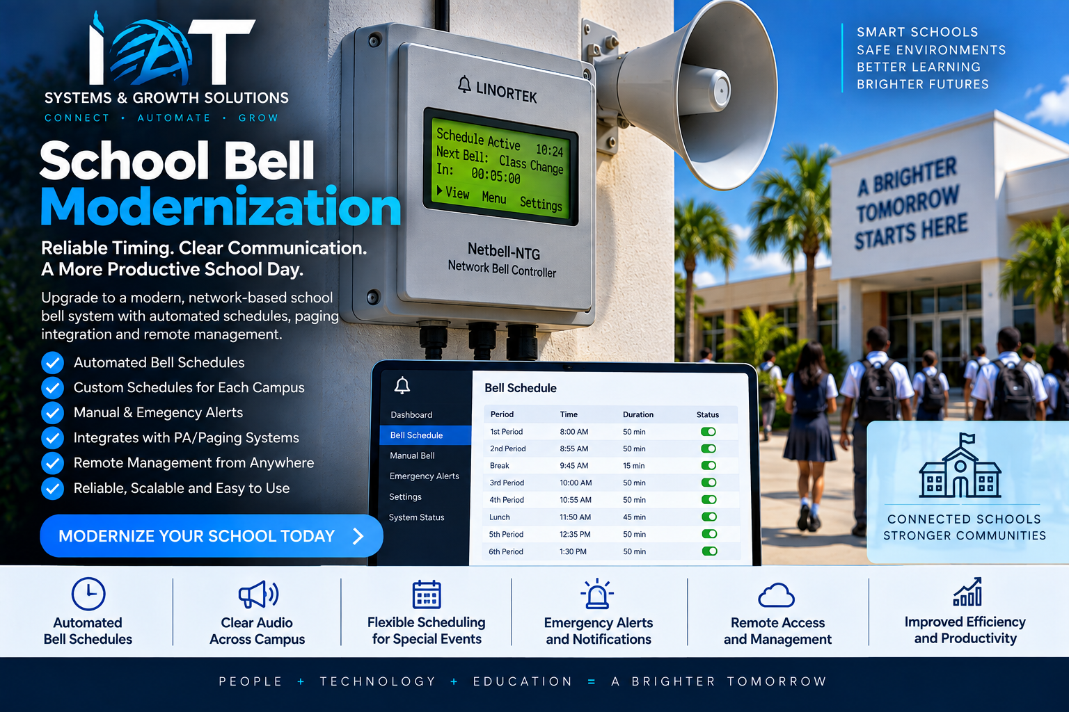 Network-enabled school bell controller