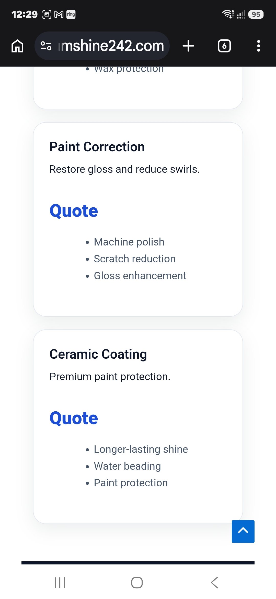 Platinum Shine website screenshot 8