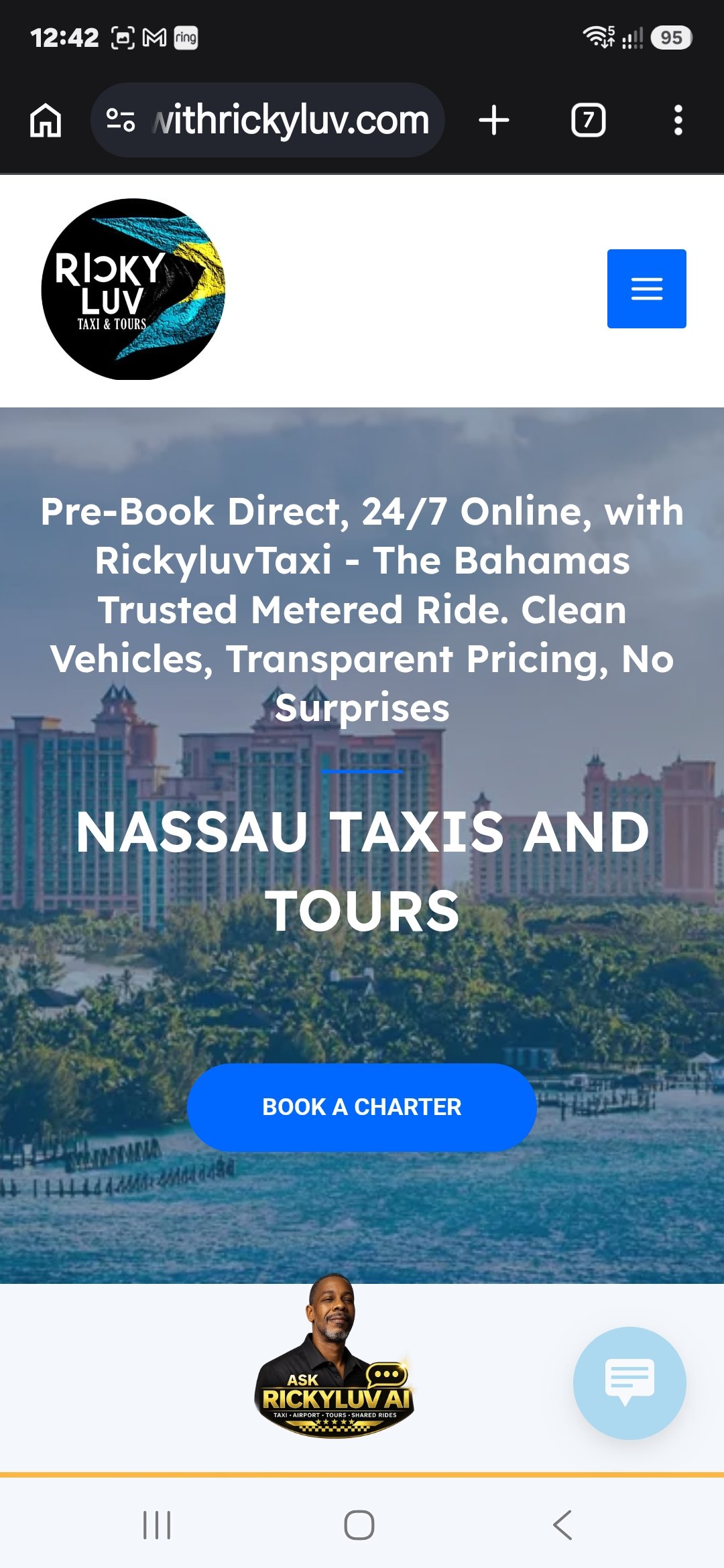 Rickyluv Bahamas Taxi and Tour website