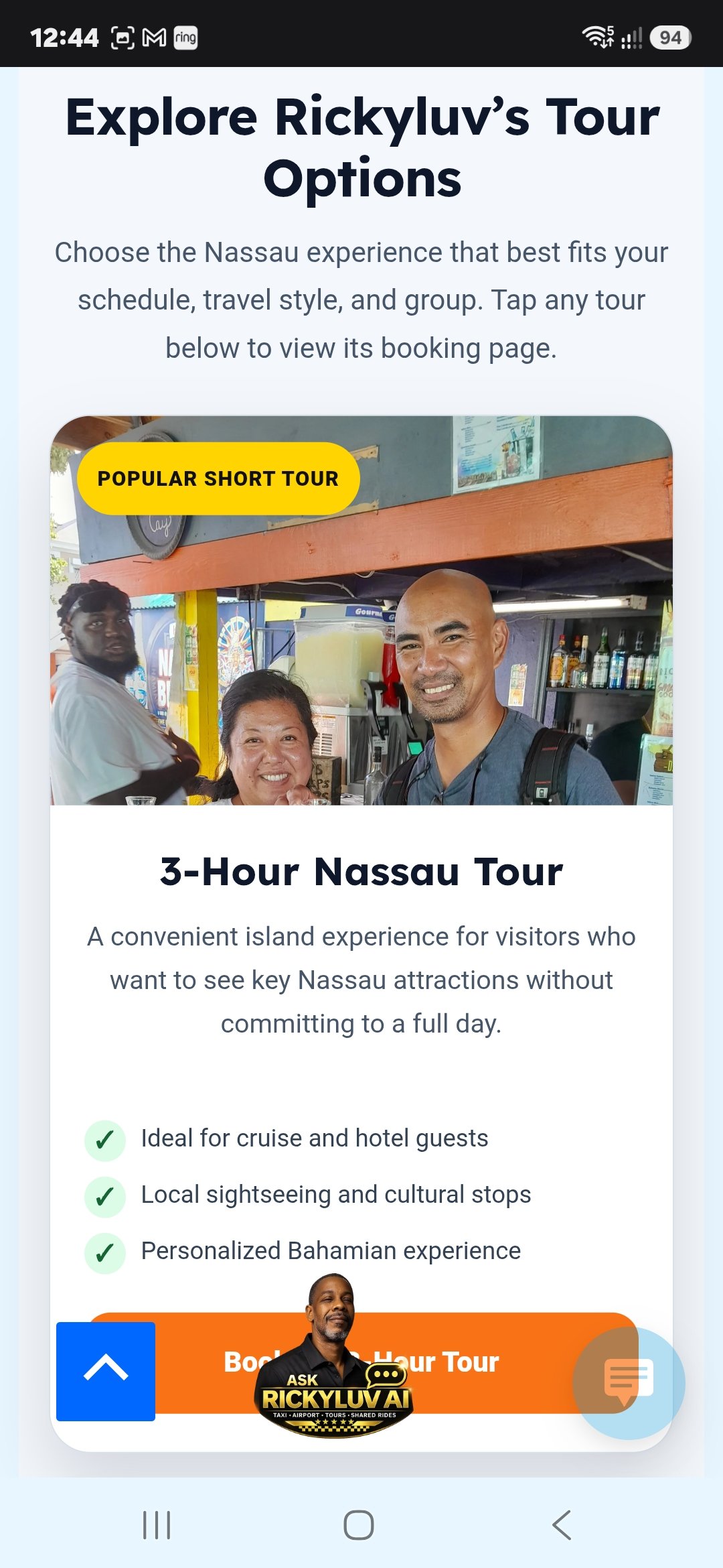 Rickyluv Bahamas Taxi and Tour website screenshot 7