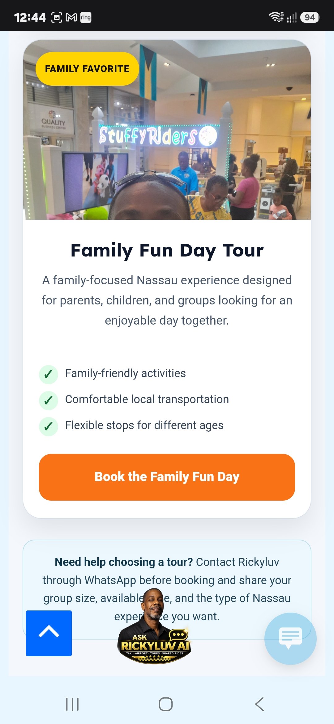 Rickyluv Bahamas Taxi and Tour website screenshot 10