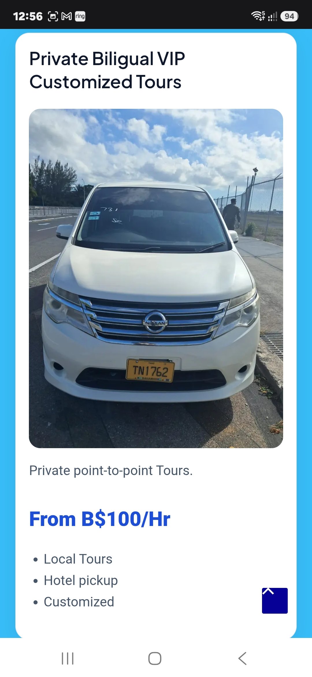 Bahamas Bilingual Tours website screenshot 4