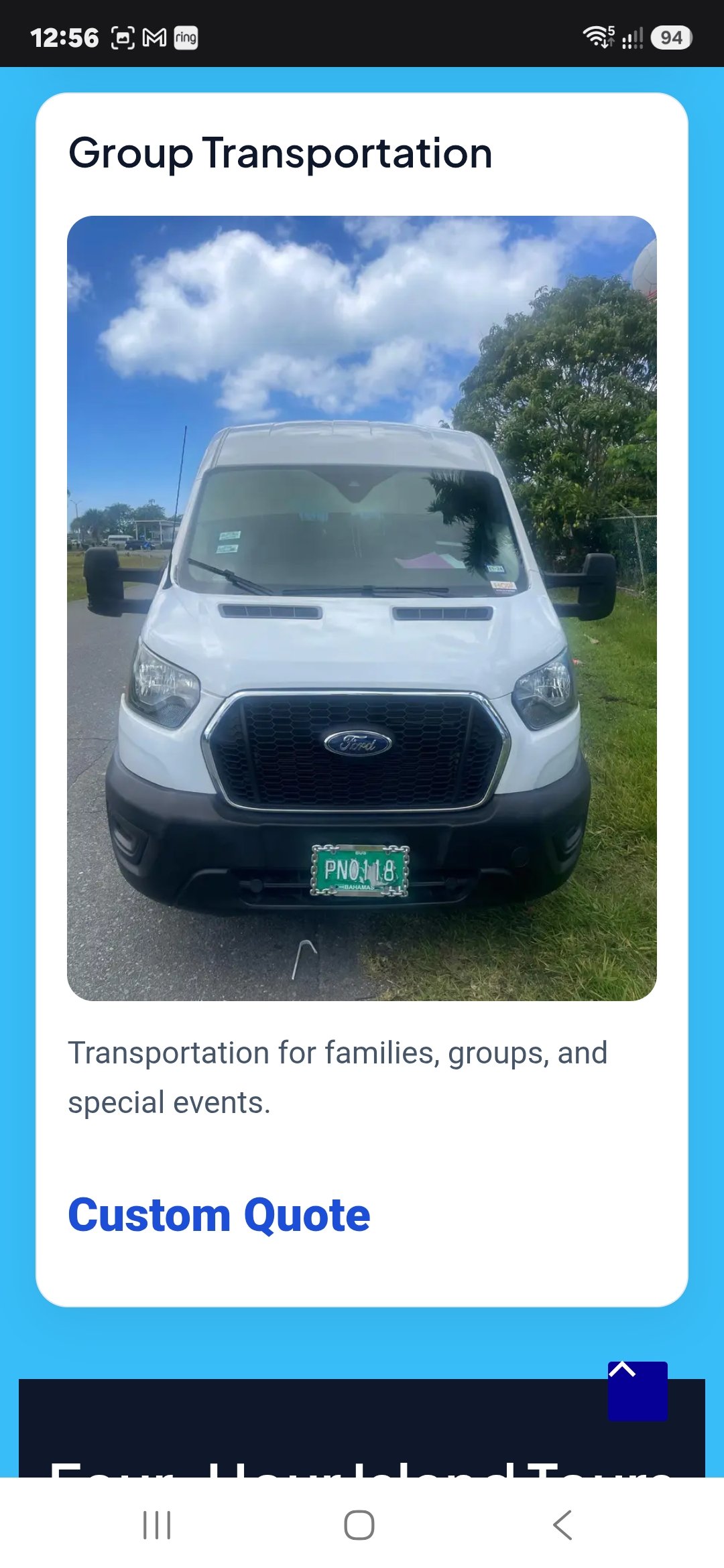 Bahamas Bilingual Tours website screenshot 6
