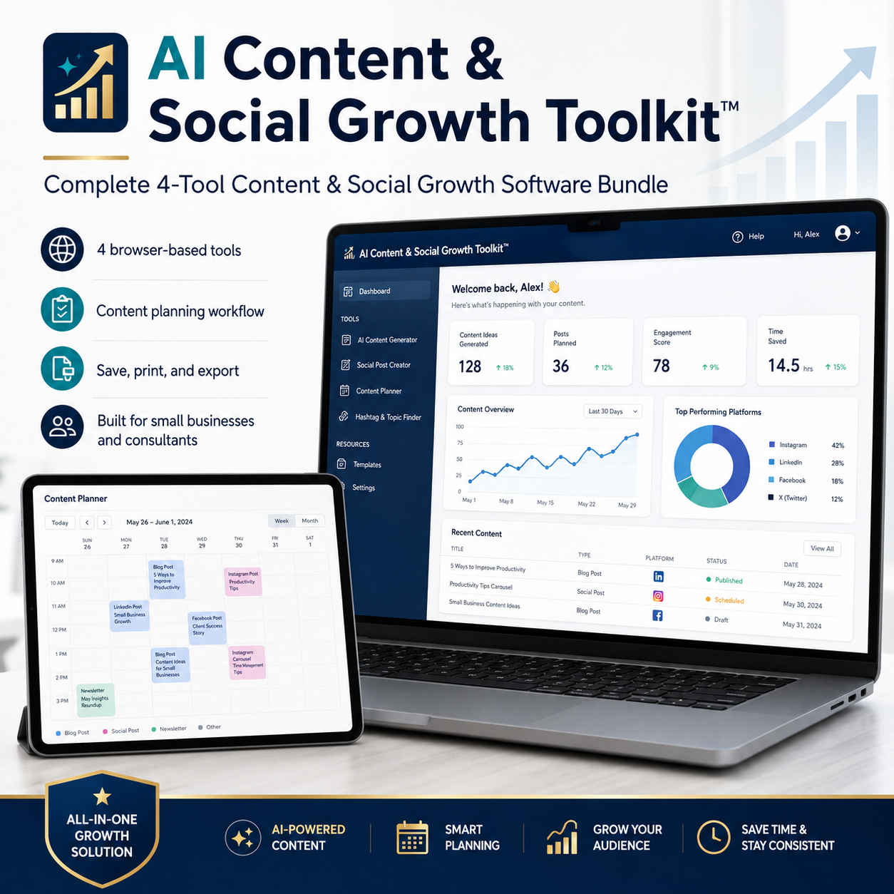 AI Content and Social Growth Toolkit software bundle